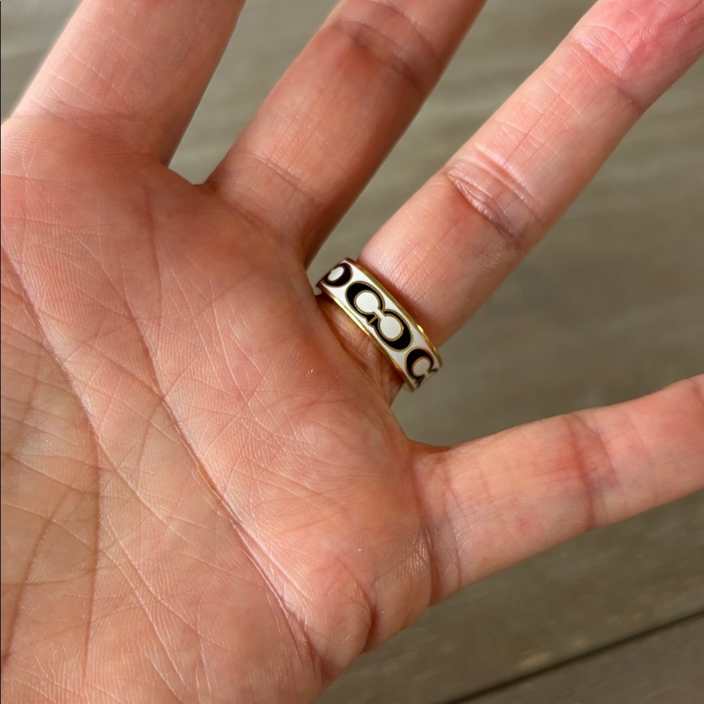 Coach Enamel & Gold Tone Ring - Picture 2 of 4